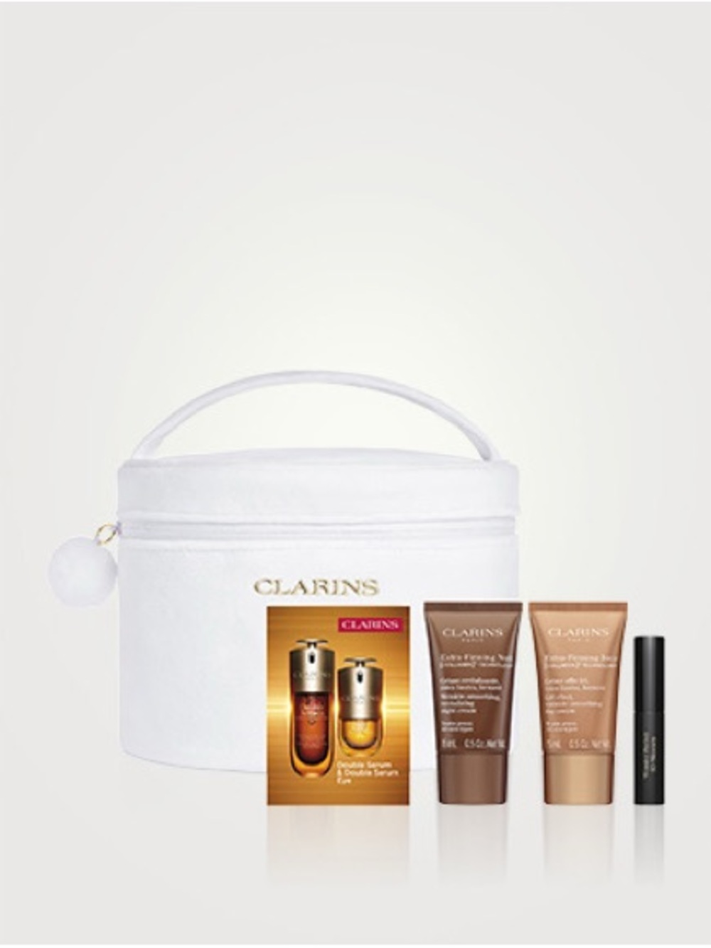 Clarins 5pc skincare Gift Set! New w Cosmetic Pouch/vanity bag GWP